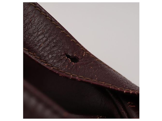 CARTIER Borsa a Spalla Must Line Pelle 3 Pezzi Bordeaux Oro Auth 166800 D'oro Bordò - vista 13