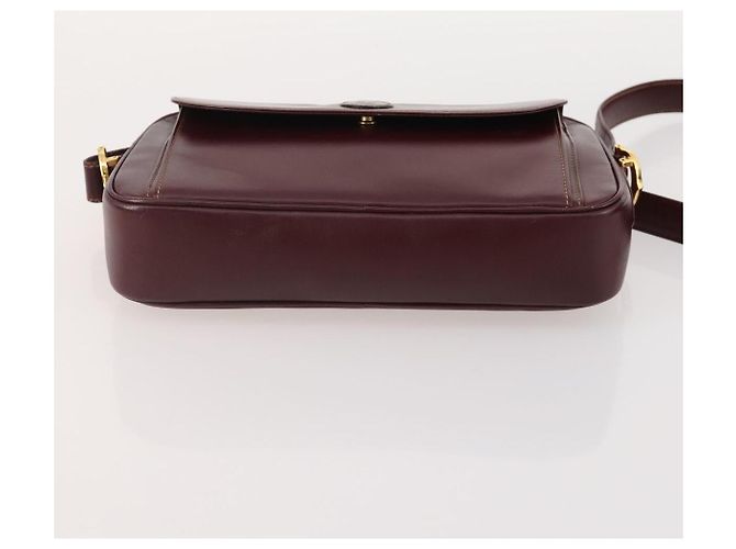 CARTIER Borsa a Spalla Must Line Pelle 3 Pezzi Bordeaux Oro Auth 166800 D'oro Bordò - vista 14