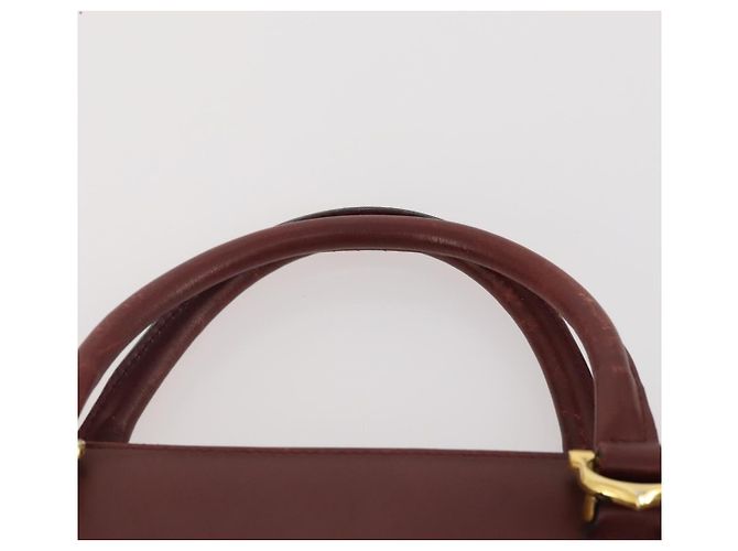 CARTIER Borsa a Spalla Must Line Pelle 3 Pezzi Bordeaux Oro Auth 166800 D'oro Bordò - vista 6