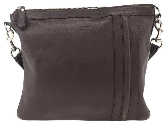 Borsa a Spalla in Pelle Marrone Gucci Argento 233329 Auth bs34228 - vista 13