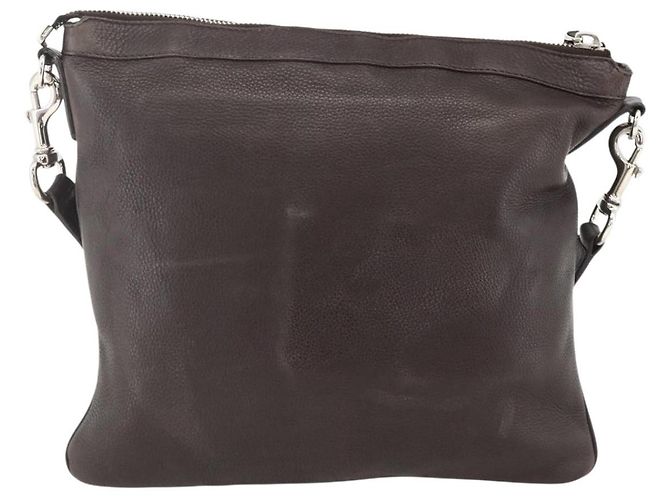 Borsa a Spalla in Pelle Marrone Gucci Argento 233329 Auth bs34228 - vista 2
