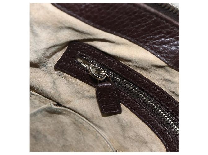 Borsa a Spalla in Pelle Marrone Gucci Argento 233329 Auth bs34228 - vista 20