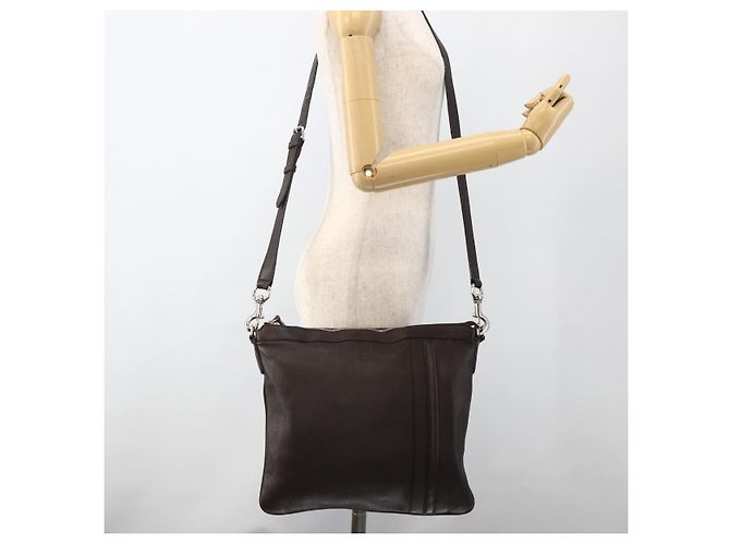 Borsa a Spalla in Pelle Marrone Gucci Argento 233329 Auth bs34228 - vista 22