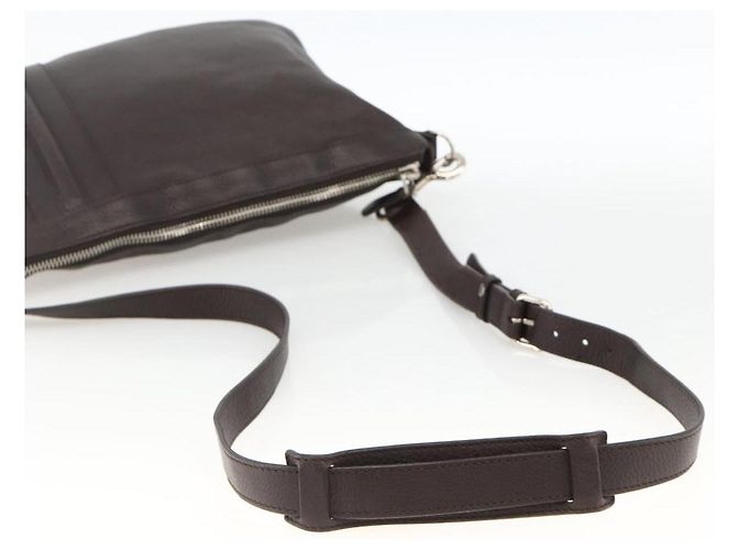 Borsa a Spalla in Pelle Marrone Gucci Argento 233329 Auth bs34228 - vista 7