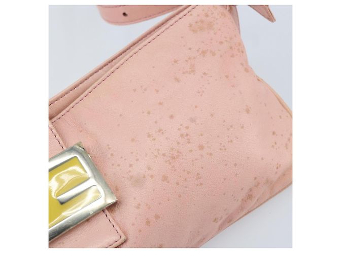 Fendi Borsa a Spalla Mamma Bucket in Pelle Rosa Argento Auth BAZ529 - vista 10