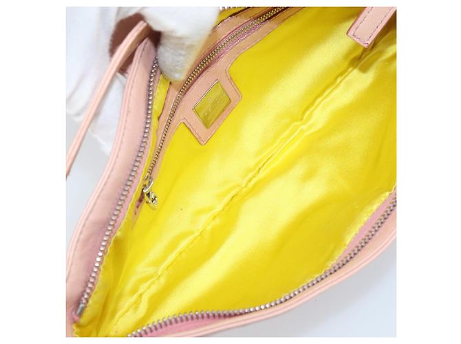 Fendi Borsa a Spalla Mamma Bucket in Pelle Rosa Argento Auth BAZ529 - vista 11