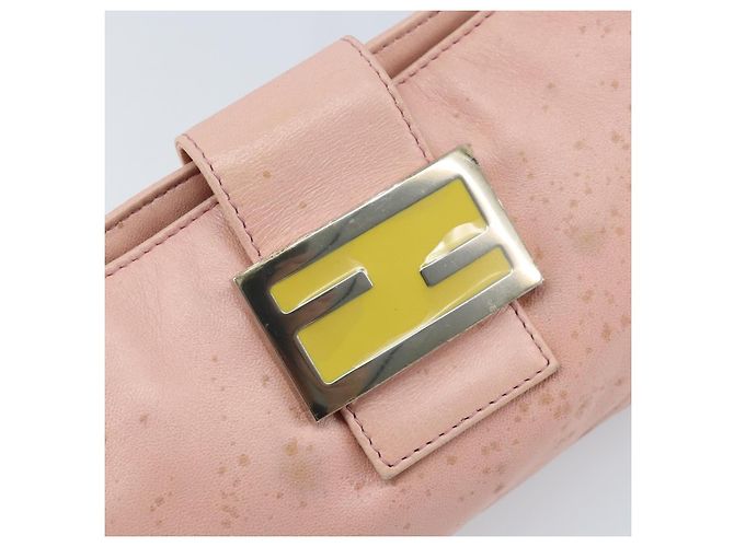 Fendi Borsa a Spalla Mamma Bucket in Pelle Rosa Argento Auth BAZ529 - vista 19