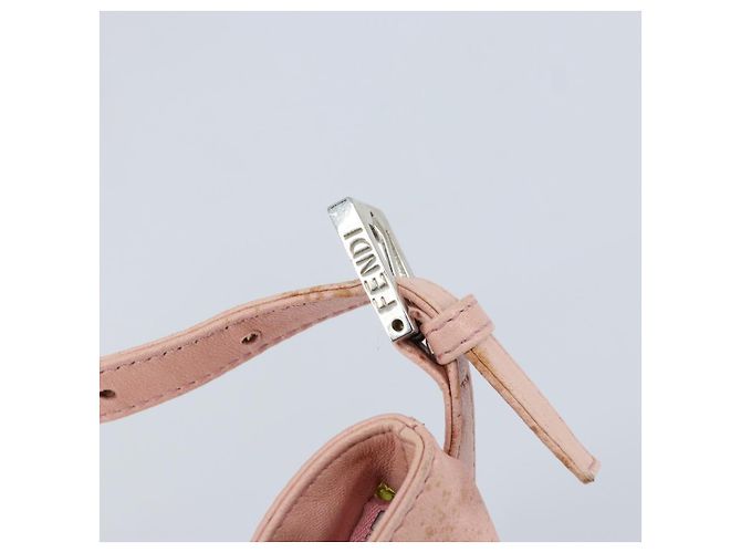 Fendi Borsa a Spalla Mamma Bucket in Pelle Rosa Argento Auth BAZ529 - vista 20