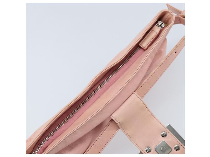 Fendi Borsa a Spalla Mamma Bucket in Pelle Rosa Argento Auth BAZ529 - vista 22