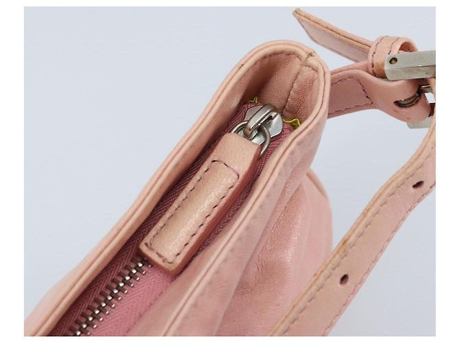 Fendi Borsa a Spalla Mamma Bucket in Pelle Rosa Argento Auth BAZ529 - vista 23
