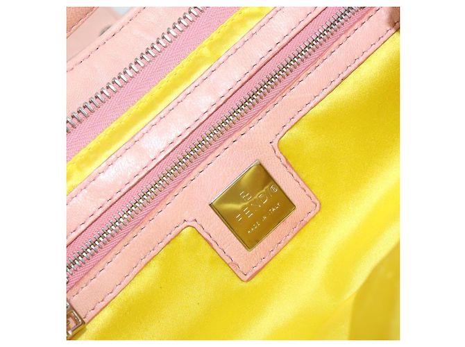 Fendi Borsa a Spalla Mamma Bucket in Pelle Rosa Argento Auth BAZ529 - vista 24