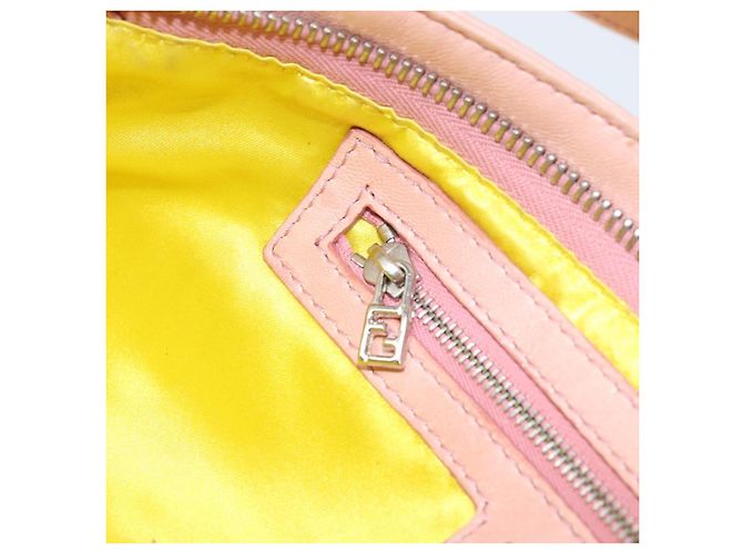Fendi Borsa a Spalla Mamma Bucket in Pelle Rosa Argento Auth BAZ529 - vista 27