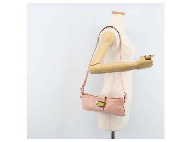 Fendi Borsa a Spalla Mamma Bucket in Pelle Rosa Argento Auth BAZ529 - vista 29