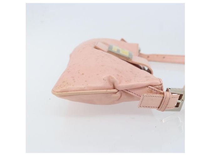 Fendi Borsa a Spalla Mamma Bucket in Pelle Rosa Argento Auth BAZ529 - vista 3