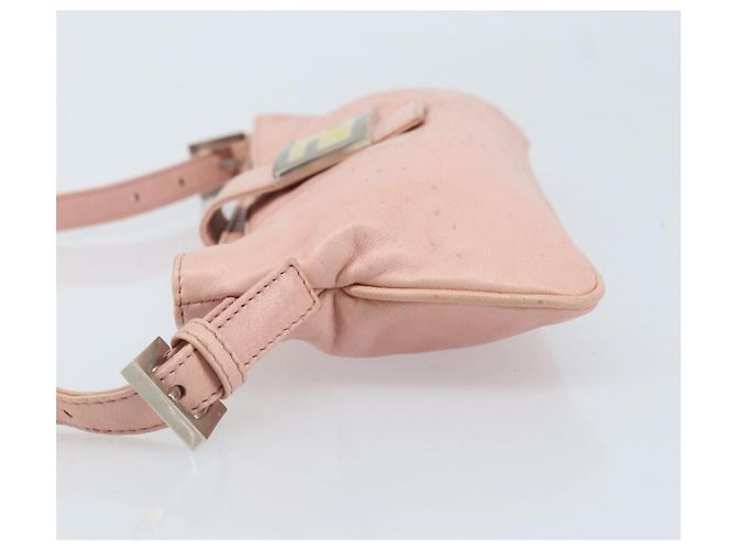 Fendi Borsa a Spalla Mamma Bucket in Pelle Rosa Argento Auth BAZ529 - vista 4