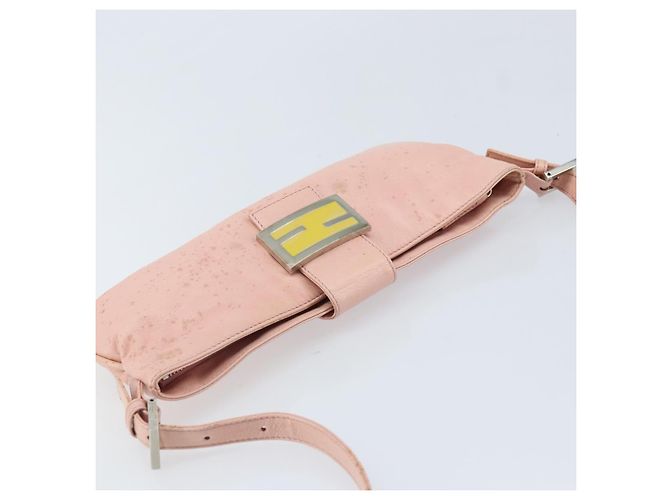 Fendi Borsa a Spalla Mamma Bucket in Pelle Rosa Argento Auth BAZ529 - vista 6