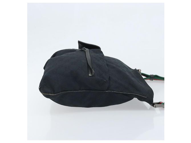 Borsa a Spalla Gucci GG Canvas Web Sherry Line Nera Rossa Verde 169937 Auth YKZ350 Nero Rosso - vista 3