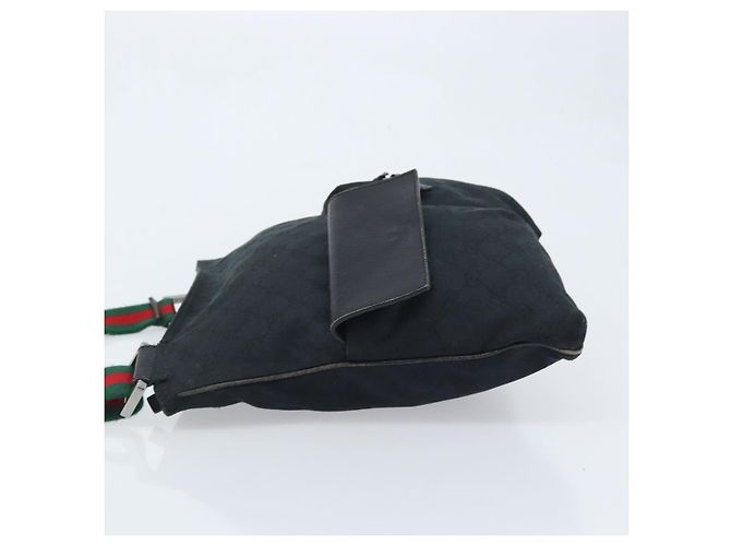 Borsa a Spalla Gucci GG Canvas Web Sherry Line Nera Rossa Verde 169937 Auth YKZ350 Nero Rosso - vista 4