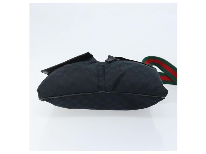 Borsa a Spalla Gucci GG Canvas Web Sherry Line Nera Rossa Verde 169937 Auth YKZ350 Nero Rosso - vista 5