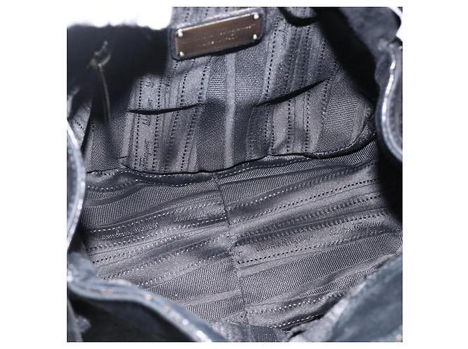 Borsa a mano Salvatore Ferragamo in suede nero argento Auth BA11561 - vista 11