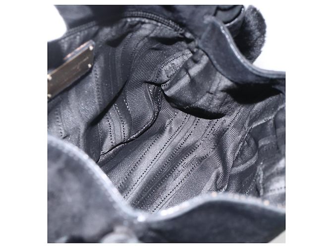 Borsa a mano Salvatore Ferragamo in suede nero argento Auth BA11561 - vista 18