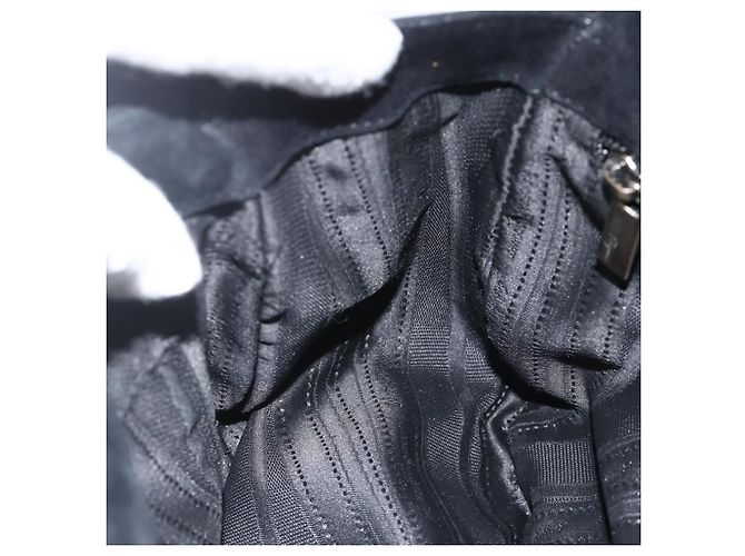 Borsa a mano Salvatore Ferragamo in suede nero argento Auth BA11561 - vista 19