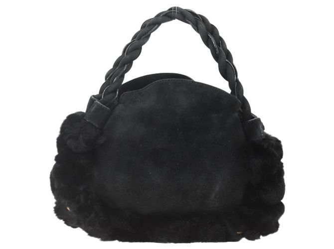 Borsa a mano Salvatore Ferragamo in suede nero argento Auth BA11561 - vista 2