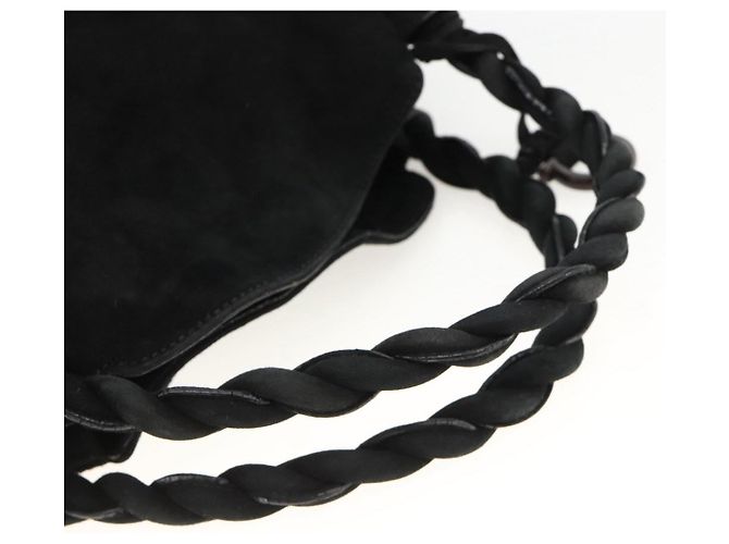 Borsa a mano Salvatore Ferragamo in suede nero argento Auth BA11561 - vista 7