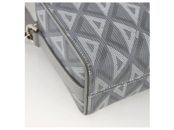 Borsa a Spalla Rango 22 in Tela PVC Grigio Argento Christian Dior Auth 174428SAM Marrone - vista 15