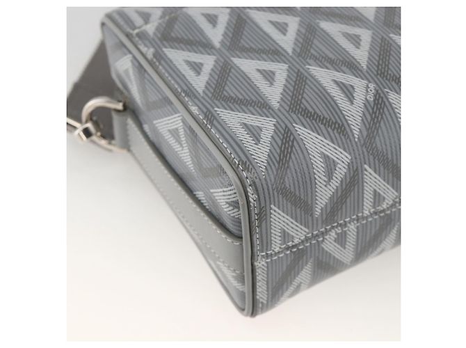 Borsa a Spalla Rango 22 in Tela PVC Grigio Argento Christian Dior Auth 174428SAM Marrone - vista 17