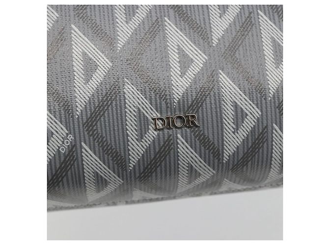 Borsa a Spalla Rango 22 in Tela PVC Grigio Argento Christian Dior Auth 174428SAM Marrone - vista 18