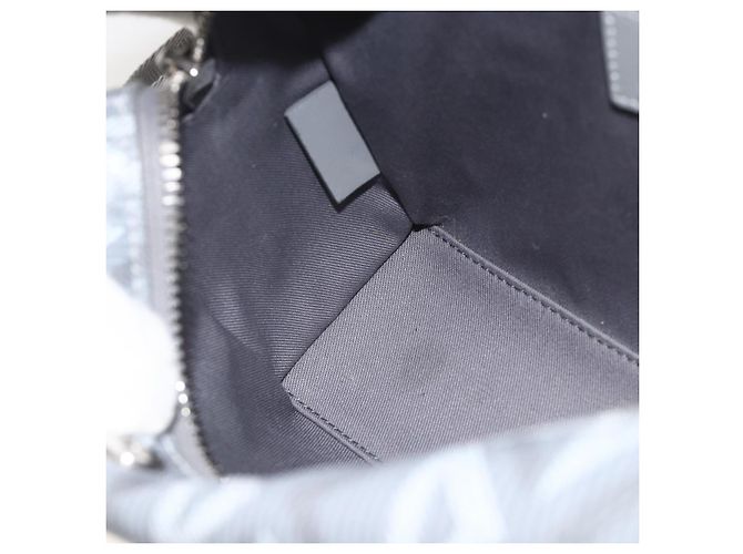 Borsa a Spalla Rango 22 in Tela PVC Grigio Argento Christian Dior Auth 174428SAM Marrone - vista 21