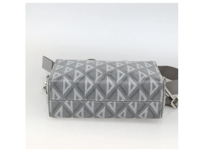 Borsa a Spalla Rango 22 in Tela PVC Grigio Argento Christian Dior Auth 174428SAM Marrone - vista 5