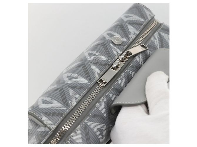 Borsa a Spalla Rango 22 in Tela PVC Grigio Argento Christian Dior Auth 174428SAM Marrone - vista 7