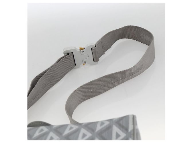 Borsa a Spalla Rango 22 in Tela PVC Grigio Argento Christian Dior Auth 174428SAM Marrone - vista 9