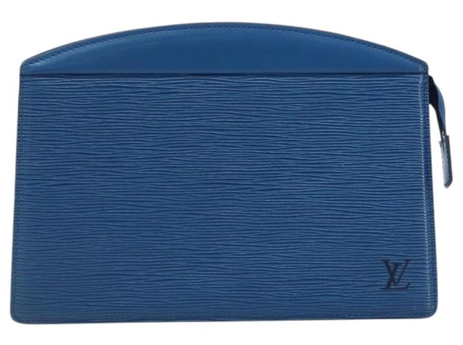 LOUIS VUITTON Pochette Crete Epi Blu M48405 LV Auth BAZ283 - vista 13