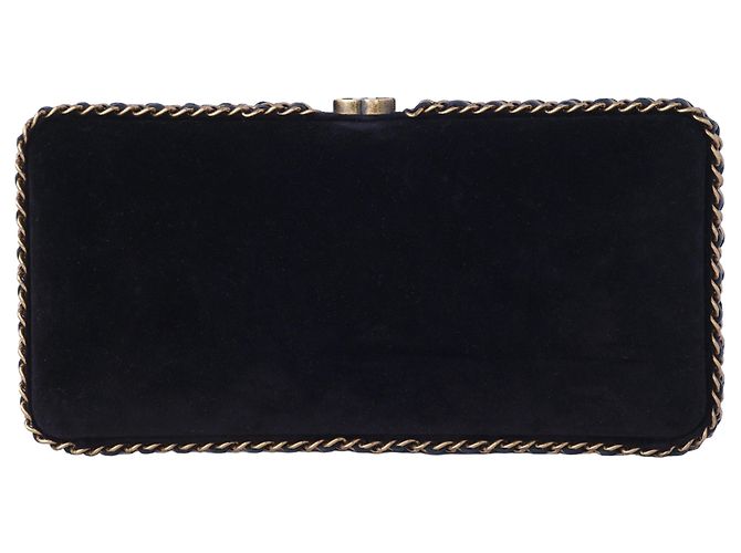Gabrielle Clutch in velluto nero ricamato in oro di Chanel – anni '10 - Ansicht 6