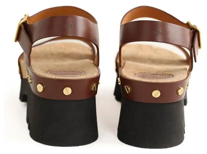 Mules Chloé em couro marrom 36 - vista 2
