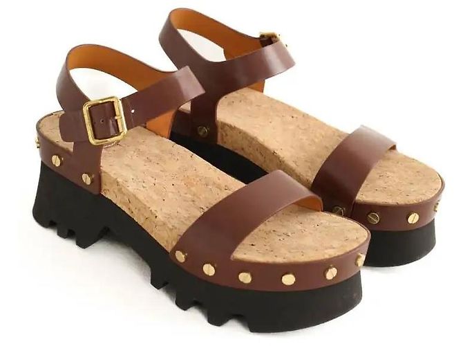 Mules Chloé em couro marrom 36 - vista 3