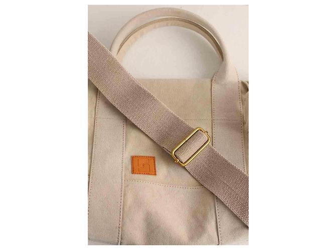 Borsa a tracolla Soeur in tessuto beige - vista 8