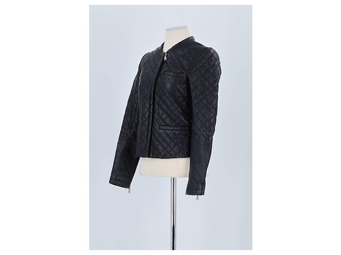 Maje Schwarze Lederjacke - Ansicht 4