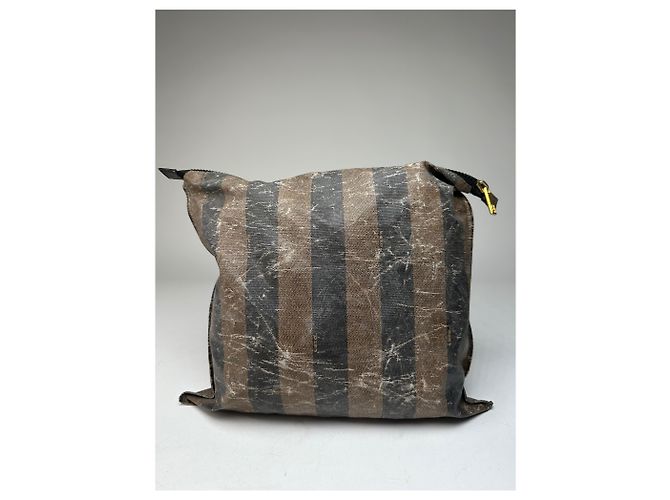 Borsa Mini Stripes Vintage Fendi Marrone Nero - vista 11