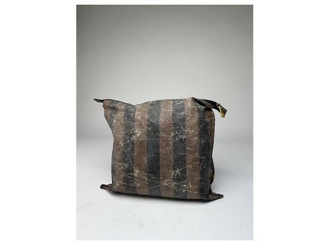 Borsa Mini Stripes Vintage Fendi Marrone Nero - vista 2