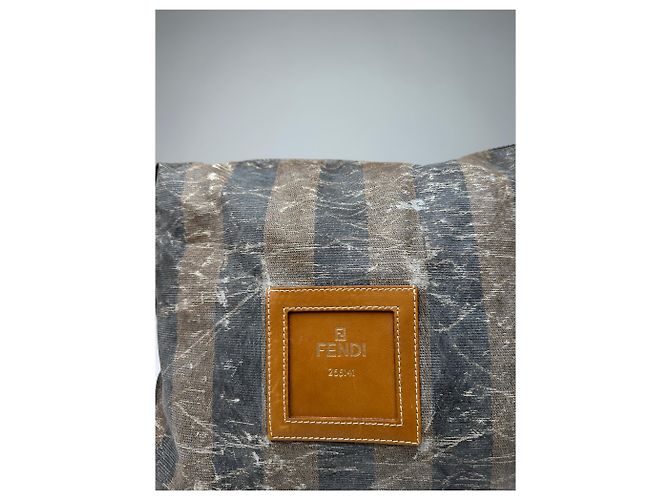 Borsa Mini Stripes Vintage Fendi Marrone Nero - vista 3