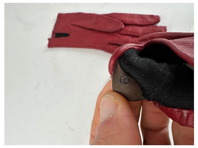 Rote Vintage Loewe Lederhandschuhe - Ansicht 10