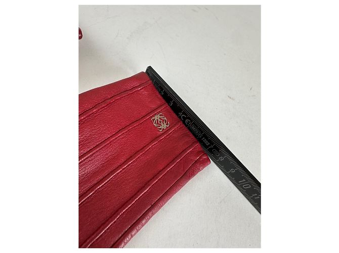 Rote Vintage Loewe Lederhandschuhe - Ansicht 5
