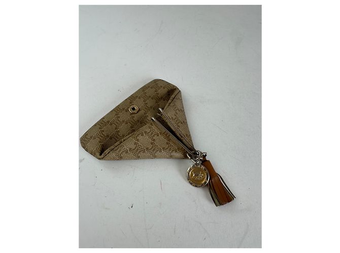 Céline Borsa in pelle monogramma Triomphe vintage Celine Paris Beige - vista 3