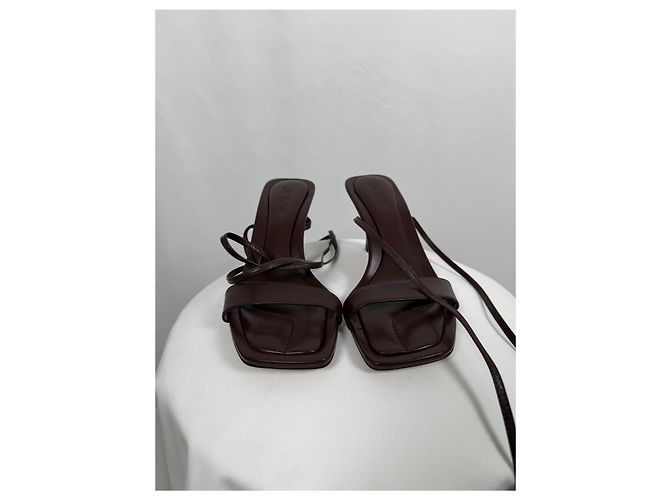 J.Crew Sandali in pelle marroni con lacci Leni Marrone - vista 4