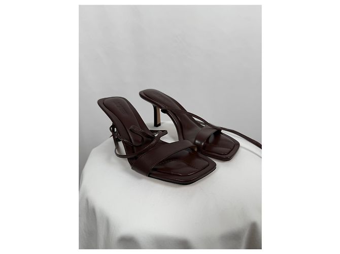 J.Crew Sandali in pelle marroni con lacci Leni Marrone - vista 5