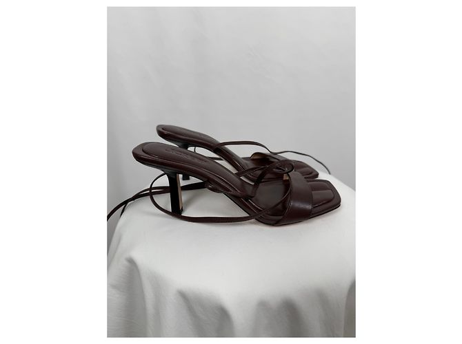 J.Crew Sandali in pelle marroni con lacci Leni Marrone - vista 6